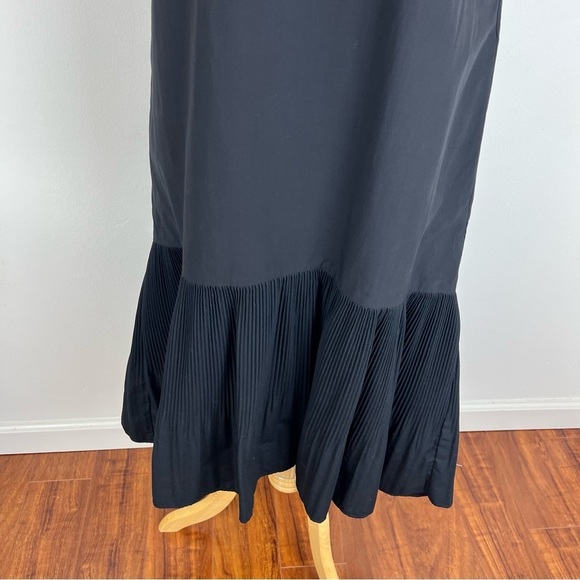 COS 100% Cotton Pleated Midi Shift Dress Black Size 2 B5 - Picture 7 of 9